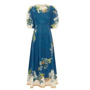 Alemais | Dresses | Alemais Blue Strapless Janice Midi Dress | Poshmark